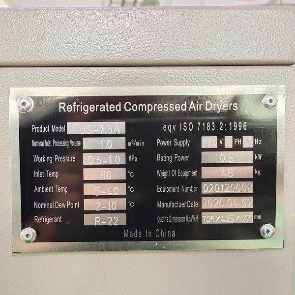 8bar Reliability air dryer for compressor working JC-7.5A 800W