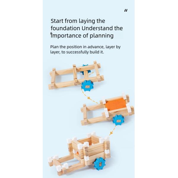 Creative Wooden Colorful Building Blocks Game Early Education Enlightenment Building Toy Educational Engineering Training Toy