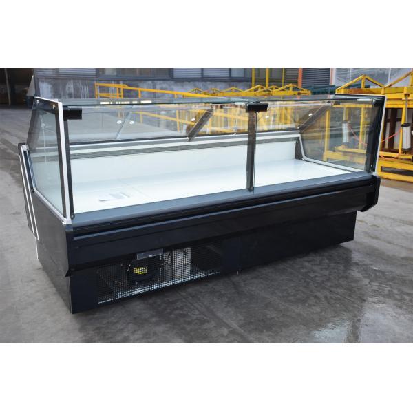 Front Lift Up Straight Glass Secop Deli Meat Display Case Automatic Defrost