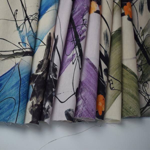 Soft Digital Printed Viscose Rayon Fabric 100% Ramie Linen Fabric Yarn Dyed