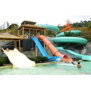 Waterpark Equipment, Fiberglass Open / Close Spiral Slide, Custom Water Slides