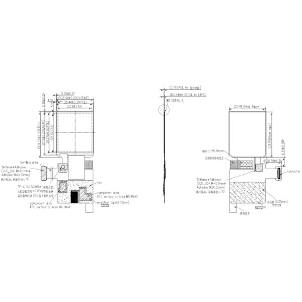 320x360 Dots 1.41 Inch OLED Display Module 16.7M With Mipi Interface