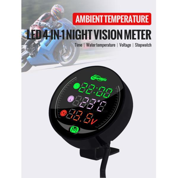 Wholesale Multifunction Display for Time Temperature LED digital voltmeter Motorcycle Meter
