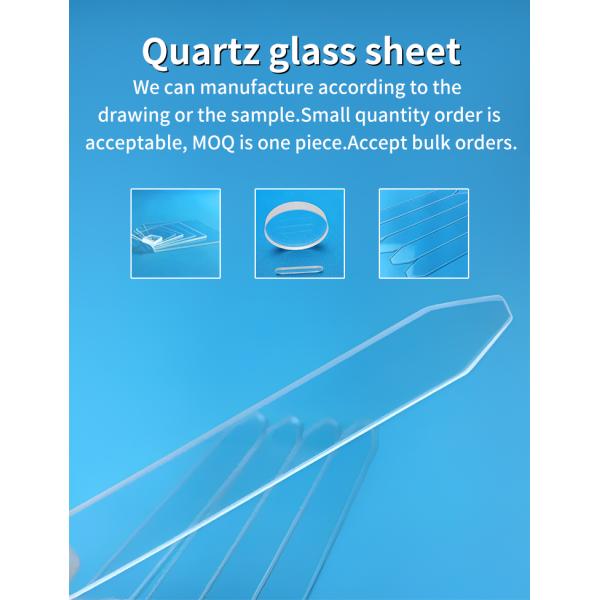 1mm 1.5mm 2mm Ultra-Thin CNC Clear Color Quartz Glass Plate For Lab Surface 10/5 80/50 Density 2.2g/cm3