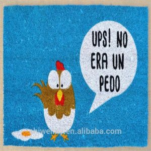 Coco fiber animal printed door mat with PVC backing