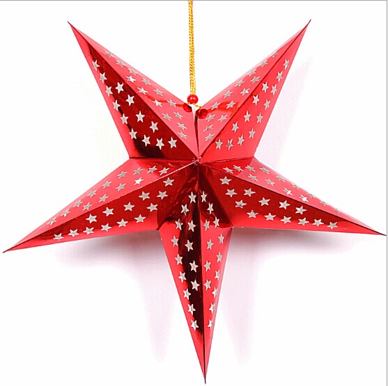 The five-star red lanterns Send electronic wax send lever Laser paper lantern Wedding celebrations The led lanterns