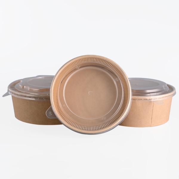 Round Thick Disposable Paper Food Containers For Food WaterProof