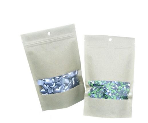 Clear Stand Up Packaging Moisture-Proof Custom Kraft Paper Bags For Pharmacy with window