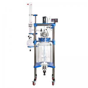 China Big Volume 100L Jacketed Glass Reactor For Lab Chemical Usage on sale