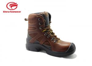 China High Cut Tumbled Leather Lightweight Steel Toe Boots , Steel Toe Waterproof Boots on sale