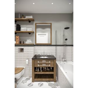 Black and White Clay Wall Tiles 75x152mm for Kitchen