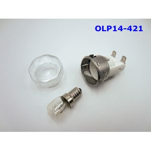 Galvanized Steel Oven Lamp Holder OLP14-421 Faston 6.3x 0.8 Bright White Color