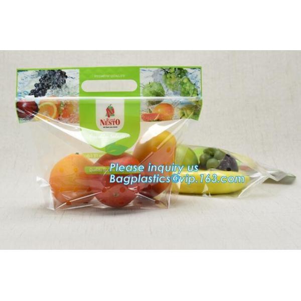 Reusable PP PET PE Material Grape Packing Bags With Slider, slider zipper grape bag with holes, Custom Printing Freezer