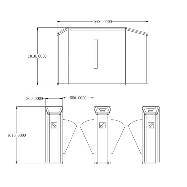 304 Stainless Steel Flap Barrier Gate Turnstile Access Control Works With RFID Reader