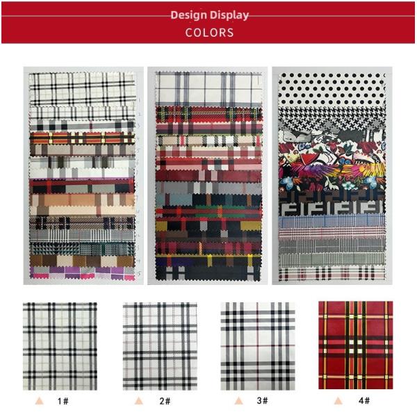 Custom Soft PU Synthetic Leather Cloth Elastic Bottom Classic Plaid Pattern