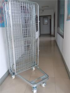 China 2 Way / 4 Way Enter Metal Storage Cages Roll Container Silver Colored wholesale