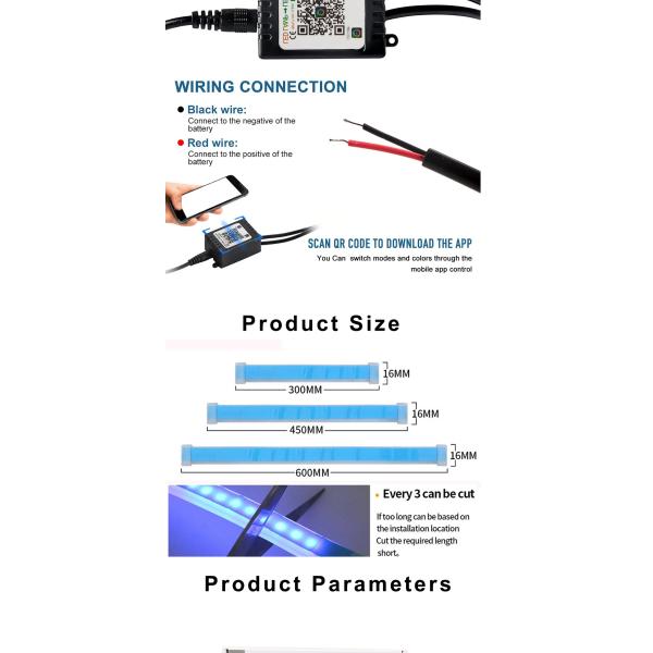 Neon Waterproof Switchback Auto Daytime Running Lights RGB APP Control DRL 12 volt