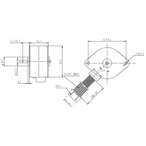 4 Phase 6 Wire Permanent Magnet Stepper Motor / 7.5° High Torque  micro Stepper Motor 1