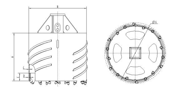 Rotary Rig Tools Core Barrel Drilling Bucket Drill Bit Piles Bullet Teeth Scratch Rocks