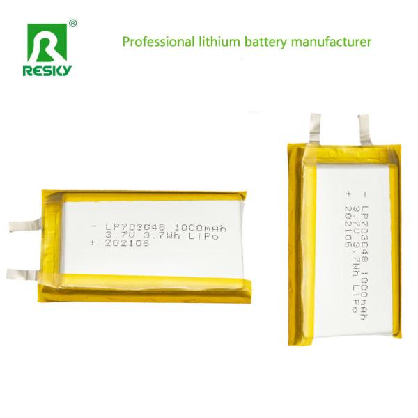 Power Lithium Ion Cell 703048 3.7v 1000mAh 3.7wh Rechargeable Lithium Li-Ion Polymer Battery