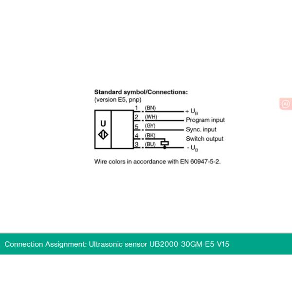 30v Ultrasonic Proximity Switch Sensor Front Mount 200mA UB2000-30GM-E5-V15 Ultrasonic sensor