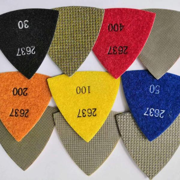 Quality 800#  Triangle Resin Diamond Polishing Pads , Granite Marble Polishing Pads for sale