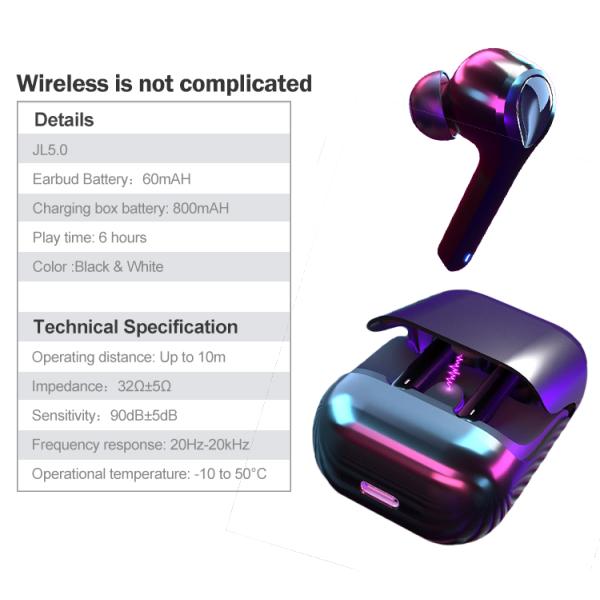 6h Play Time TWS Creative Wireless Earbuds Waterproof Noise Cancelling