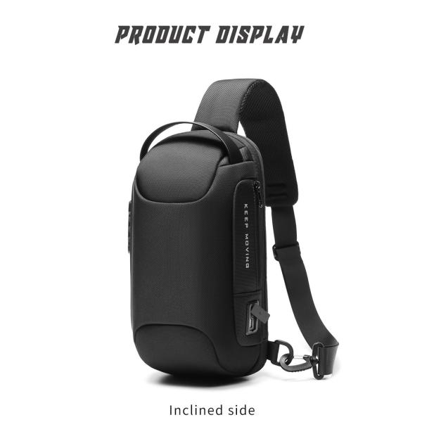 Wholesale new custom logo waterproof large capacity Single Shoulder Messenger Bag USB charging men chest bag