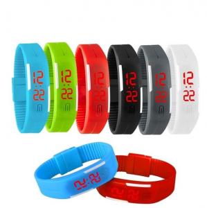 China Outdoor Men Sport LED Digital Watch Silicone Wristwatch For Promotional Gift wholesale