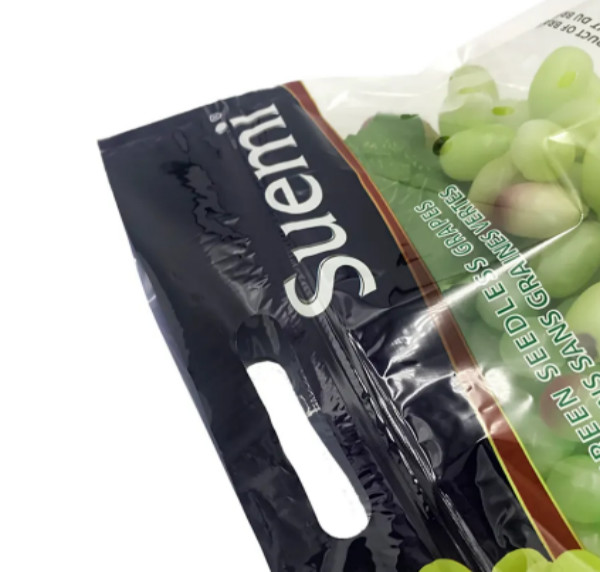 Laminated Ziplock Plastic Grape Bags For Fruit Transparent Color