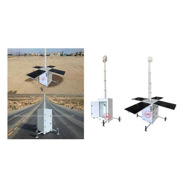 Weatherproof Solar Mobile CCTV Tower With PTZ Camera For Farm Security