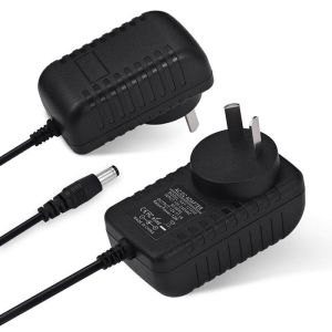 Surge Protected 12v 2a Led Power Supply With Interchangeable Us/Eu/Uk/Au/Cn Plug