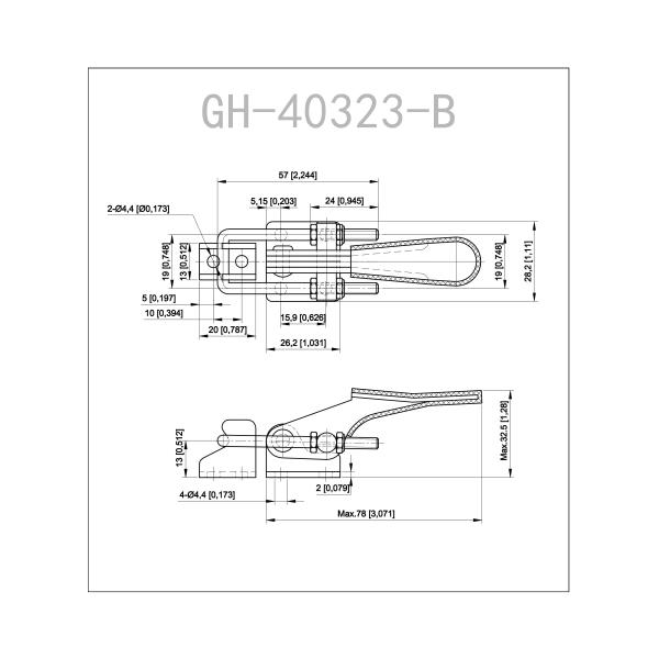 163kg Solid Wood Blue Handle Latch Type Toggle Clamp