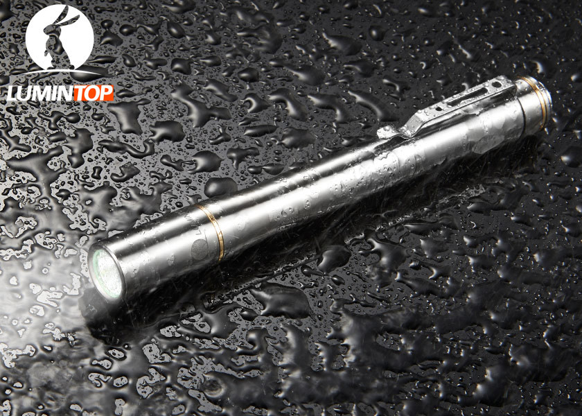 China Pen Shape Mini LED Flashlight With Self Luminlous Ring 900 CD Beam Intensity wholesale