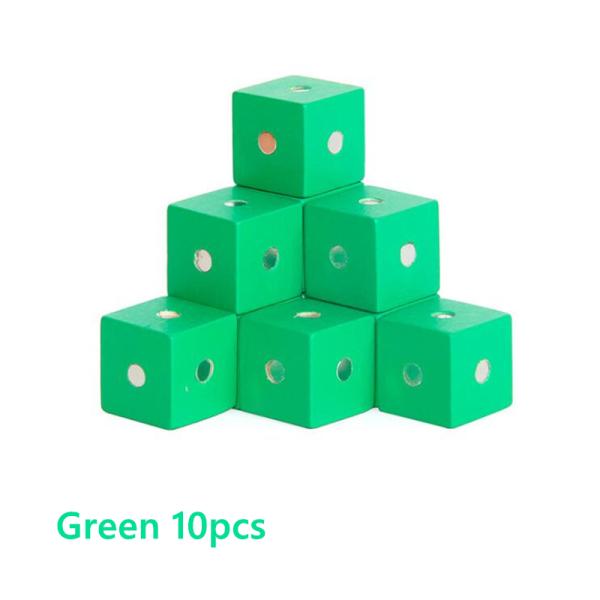 Educational Square Cube Rainbow Magnetic Blocks 10pc 2X2X2cm Wooden