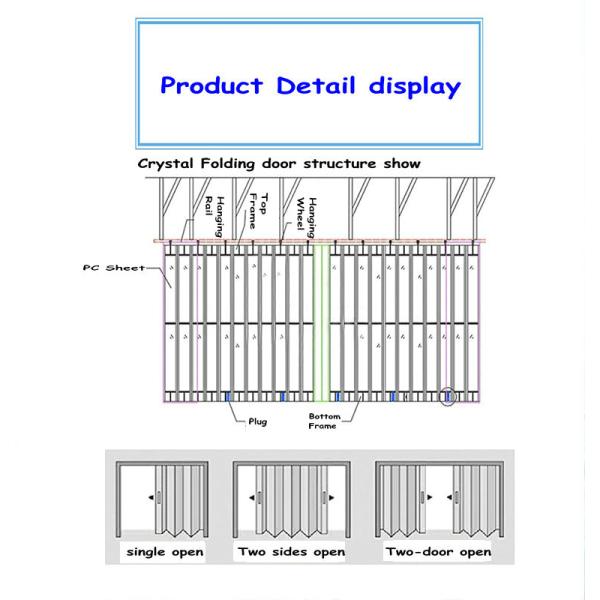 3m Height 2.5mm Foldable Glass Doors For Shopping Malls