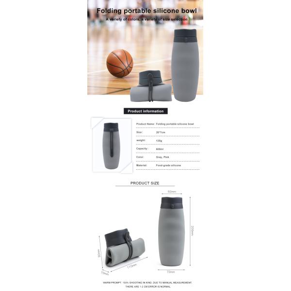 135g 600ml Silicone Roll Up Water Bottle For Unisex