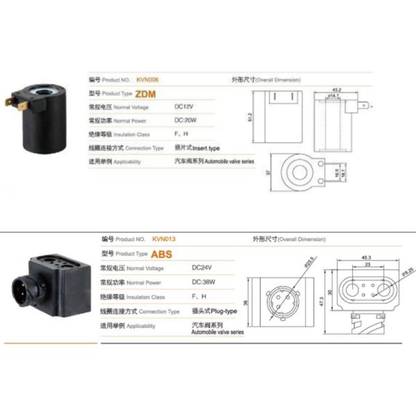 12V / 24V Thermosetting Electromagnetic Coil For Automotive Valve Insulation F/H Class