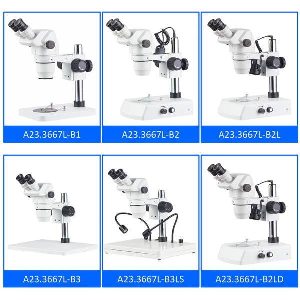 A23.3667L OPTO-EDU 6.7x - 45x Stereoscopic Zoom Microscope With Pole Stand