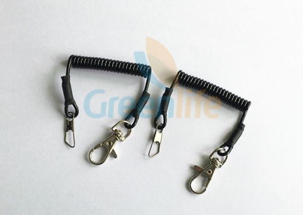Quality Smart Short 5CM Coil Tool Lanyard Personal Fishing Accessory Solid Black Colour for sale