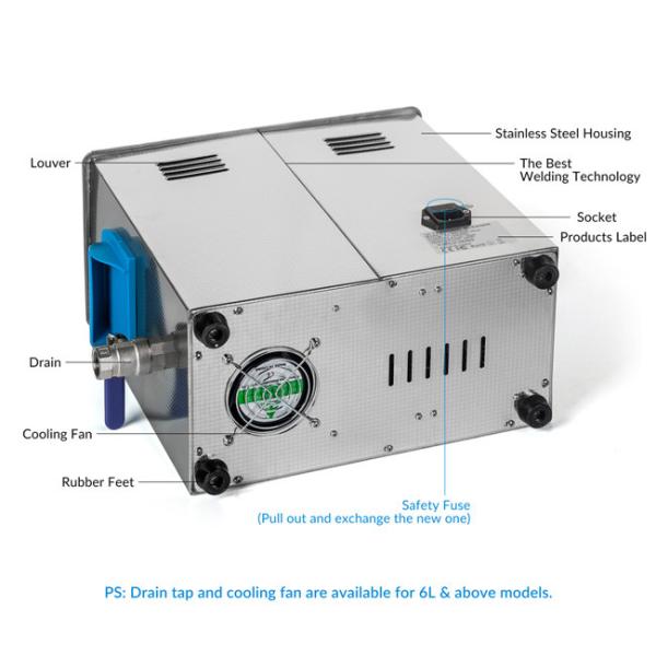 CE FCC PSE ROHS SUS304 6L Manual Ultrasonic Cleaner For Tools Parts