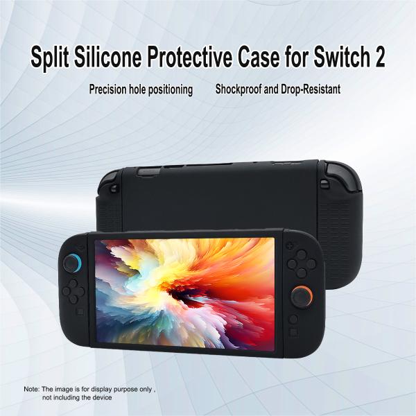Anti-Slip Grip Lightweight Shockproof Design Split Silicone Joy-Con & Middle Frame Protective Case Kit for Nintendo Switch 2