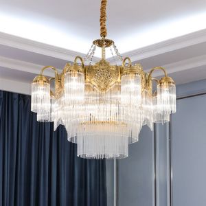 China Glass H80cm Hotel Lobby Chandelier wholesale