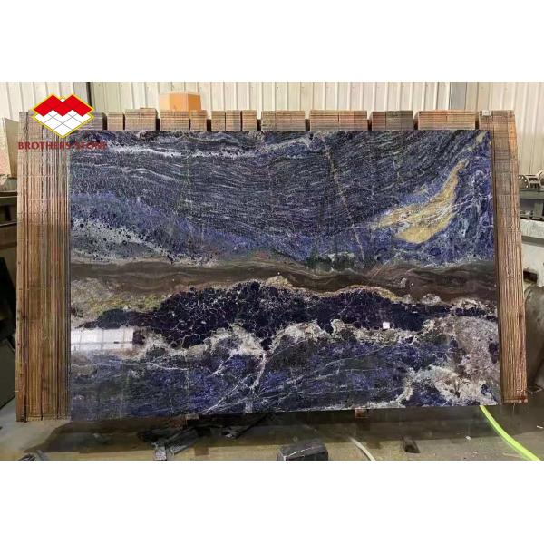 Polished Dream Sapphire Blue Onyx Quartzite Slabs Luxury Stone Backlit Translucent