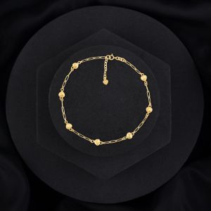 Personalized 18K Gold Anklets: Unique Name and Initial Charms