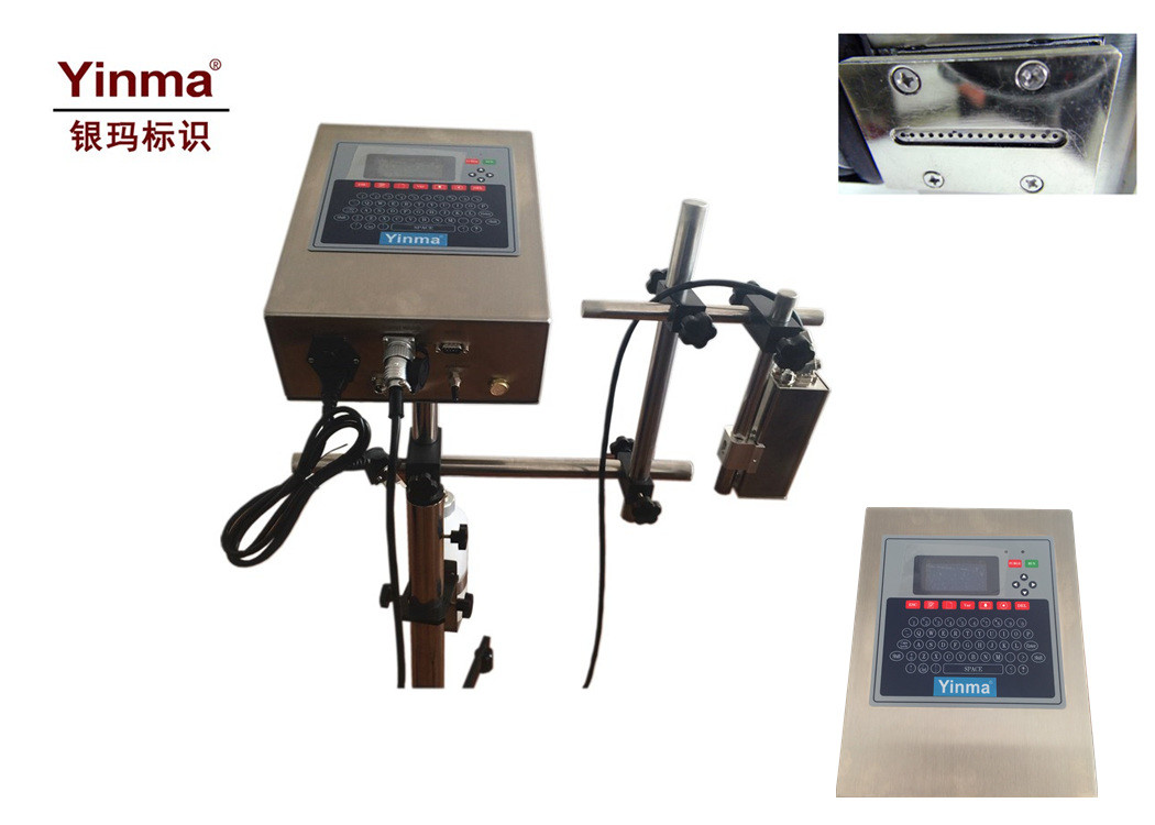 China Yinma Date Lot Batch Code Printer / 16 Dot Matrix Font White Ink Jet Printer wholesale