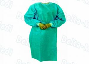 China Green Color Fireproof Disposable Nonwoven Isolation Gown, Laboratory Exam Gown wholesale