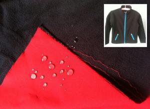 China Soft shell jacket fabrics in polyester/spandex, 4 way stretch fabric bonded with fleece wholesale