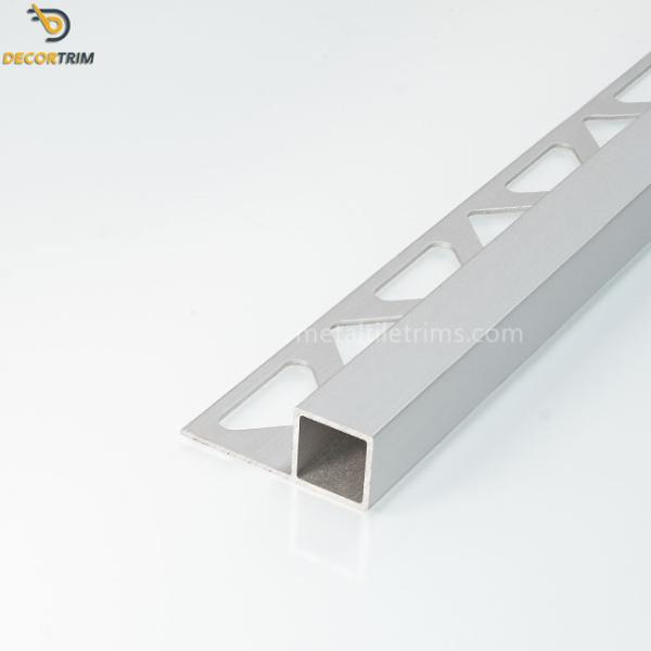 Anodizing Matt Silver 10mm Box Tile Trim For Tile Corner Decoration