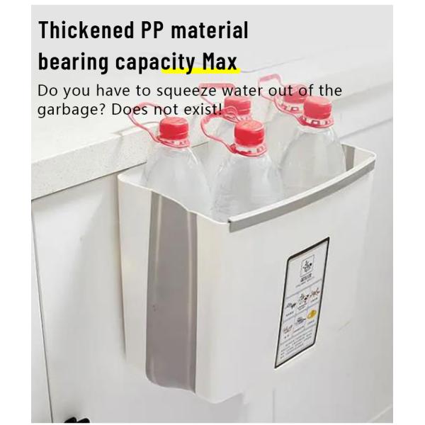 Collapsible Hang Small Plastic Garbage Can 2.4 Gallon for Cabinet
